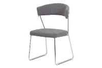 Jídelní židle, šedá látka, chrom DCH-496 GREY2